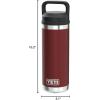 imageYETI Rambler 18 oz Bottle Leakproof Vacuum Insulated Stainless Steel with Chug Cap RidgelineHarvest Red