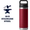 imageYETI Rambler 18 oz Bottle Leakproof Vacuum Insulated Stainless Steel with Chug Cap RidgelineHarvest Red