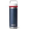 imageYETI Rambler 18 oz Bottle Leakproof Vacuum Insulated Stainless Steel with Chug Cap RidgelineNavyRescue RedWhite