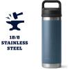 imageYETI Rambler 18 oz Bottle Leakproof Vacuum Insulated Stainless Steel with Chug Cap RidgelineNordic Blue