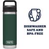 imageYETI Rambler 18 oz Bottle Leakproof Vacuum Insulated Stainless Steel with Chug Cap RidgelineNorthwoods Green