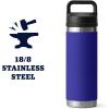 imageYETI Rambler 18 oz Bottle Leakproof Vacuum Insulated Stainless Steel with Chug Cap RidgelineOffshore Blue