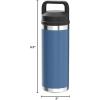 imageYETI Rambler 18 oz Bottle Leakproof Vacuum Insulated Stainless Steel with Chug Cap RidgelinePacific Blue
