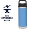 imageYETI Rambler 18 oz Bottle Leakproof Vacuum Insulated Stainless Steel with Chug Cap RidgelinePacific Blue