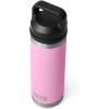 imageYETI Rambler 18 oz Bottle Leakproof Vacuum Insulated Stainless Steel with Chug Cap RidgelinePower Pink