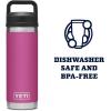 imageYETI Rambler 18 oz Bottle Leakproof Vacuum Insulated Stainless Steel with Chug Cap RidgelinePrickly Pear