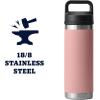imageYETI Rambler 18 oz Bottle Leakproof Vacuum Insulated Stainless Steel with Chug Cap RidgelineSandstone Pink