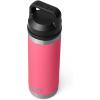 imageYETI Rambler 18 oz Bottle Leakproof Vacuum Insulated Stainless Steel with Chug Cap RidgelineTropical Pink