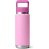 imageYETI Rambler 26 oz Bottle Vacuum Insulated Stainless Steel with Color Matching Straw CapPower PinkWildflower