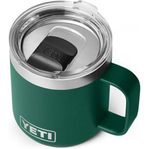 imageYETI Rambler 10 oz Ceramic Lined Stackable Mug Vacuum Insulated Stainless Steel with MagSlider Lid RidgelineBlack Forest Green