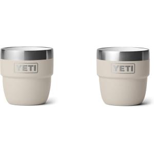 imageYETI Rambler 4 oz Stackable Cup Stainless Steel Vacuum Insulated EspressoCoffee Cup 2 PackCape Taupe