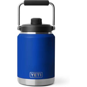 imageYETI Rambler Half Gallon Jug 20 Vacuum Insulated Leakproof Stainless Steel with MagCap Cape TaupeRoyal Blue