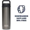 imageYETI Rambler 18 oz Bottle Leakproof Vacuum Insulated Stainless Steel with Chug Cap RidgelineGraphite
