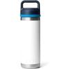 imageYETI Rambler 18 oz Bottle Leakproof Vacuum Insulated Stainless Steel with Chug Cap RidgelineWhiteBlue