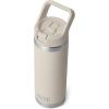 imageYETI Rambler 18 oz Bottle Vacuum Insulated Stainless Steel with Color Matching Straw Cap Royal BlueCape Taupe