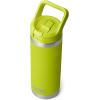 imageYETI Rambler 18 oz Bottle Vacuum Insulated Stainless Steel with Color Matching Straw Cap Royal BlueChartreuse