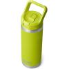 imageYETI Rambler 18 oz Bottle Vacuum Insulated Stainless Steel with Color Matching Straw Cap Royal BlueChartreuse