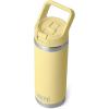 imageYETI Rambler 18 oz Bottle Vacuum Insulated Stainless Steel with Color Matching Straw Cap Royal BlueDaybreak Yellow