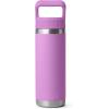 imageYETI Rambler 18 oz Bottle Vacuum Insulated Stainless Steel with Color Matching Straw Cap Royal BlueDesert Bloom