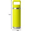 imageYETI Rambler 18 oz Bottle Vacuum Insulated Stainless Steel with Color Matching Straw Cap Royal BlueFirefly Yellow