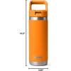 imageYETI Rambler 18 oz Bottle Vacuum Insulated Stainless Steel with Color Matching Straw Cap Royal BlueKing Crab