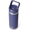 imageYETI Rambler 18 oz Bottle Vacuum Insulated Stainless Steel with Color Matching Straw Cap Royal BlueMoon Dust  Textured