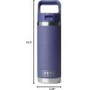 imageYETI Rambler 18 oz Bottle Vacuum Insulated Stainless Steel with Color Matching Straw Cap Royal BlueMoon Dust  Textured