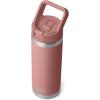 imageYETI Rambler 18 oz Bottle Vacuum Insulated Stainless Steel with Color Matching Straw Cap Royal BlueSandstone Pink