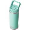 imageYETI Rambler 18 oz Bottle Vacuum Insulated Stainless Steel with Color Matching Straw Cap Royal BlueSeafoam