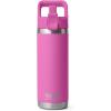 imageYETI Rambler 18 oz Bottle Vacuum Insulated Stainless Steel with Color Matching Straw Cap Royal BlueWildflower Fuchsia