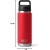 imageYETI Rambler 26 oz Bottle Leakproof Vacuum Insulated Stainless Steel with Chug Cap Sea ViewRescue Red