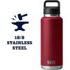 imageYETI Rambler 46 oz Bottle Leakproof Vacuum Insulated Stainless Steel with Chug Cap Sea ViewHarvest Red