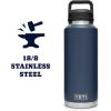 imageYETI Rambler 46 oz Bottle Leakproof Vacuum Insulated Stainless Steel with Chug Cap Sea ViewNavy