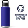 imageYETI Rambler 46 oz Bottle Leakproof Vacuum Insulated Stainless Steel with Chug Cap Sea ViewOffshore Blue