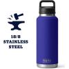 imageYETI Rambler 46 oz Bottle Leakproof Vacuum Insulated Stainless Steel with Chug Cap Sea ViewOffshore Blue