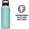 imageYETI Rambler 46 oz Bottle Leakproof Vacuum Insulated Stainless Steel with Chug Cap Sea ViewSeafoam