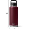 imageYETI Rambler 46 oz Bottle Leakproof Vacuum Insulated Stainless Steel with Chug Cap Sea ViewWild Vine Red