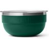 imageYETI Rambler Bowls Vacuum Insulated Stackable and Nestable Stainless Steel Bowl with Lid 1 Quart Sea StoneBlack Forest Green