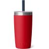 imageYETI Rambler Jr 10 Oz Tumbler with Silicone Straw LidNavyRescue Red