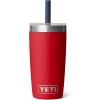 imageYETI Rambler Jr 10 Oz Tumbler with Silicone Straw LidNavyRescue Red