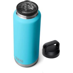 imageYETI Rambler 46 oz Bottle Leakproof Vacuum Insulated Stainless Steel with Chug Cap Sea ViewReef Blue