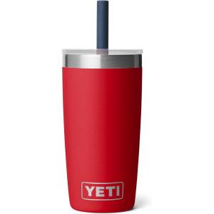 imageYETI Rambler Jr 10 Oz Tumbler with Silicone Straw LidNavyRescue Red