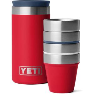 imageYETI Shot Glasses with Carrying Case Set of 4RedRedWhiteNavyStainlessNavy