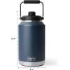 imageYETI Rambler Gallon Jug 20 Vacuum Insulated Leakproof Stainless Steel with MagCap Cape TaupeRescue Red