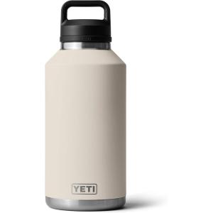 imageYETI Rambler 64 oz Bottle Vacuum Insulated Leakproof Stainless Steel with Chug Cap Royal BlueCape Taupe