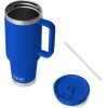 imageYETI Rambler 40 oz Travel Mug with Flip Straw Lid  Stainless Steel Vacuum Insulated Leakproof Cup Holder FriendlyRoyal Blue