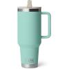 imageYETI Rambler 40 oz Travel Mug with Flip Straw Lid  Stainless Steel Vacuum Insulated Leakproof Cup Holder FriendlySea StoneTextured