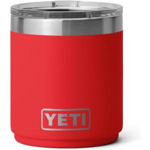 imageYETI Rambler 10 oz Ceramic Lined Lowball 20 Vacuum Insulated with MagSlider Lid Sea StoneRescue Red