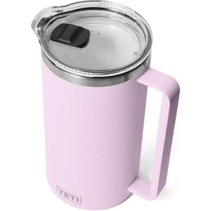 imageYETI Rambler 64 oz Pitcher Vacuum Insulated Stainless Steel with MagSlider Lid Sea StoneCherry Blossom