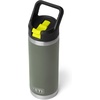 image:imageYETI Rambler 18 oz Bottle Vacuum Insulated Stainless Steel with Color Matching Straw Cap MistPinkGrasshopperCamp GreenFirefly Yellow